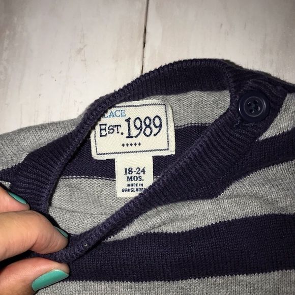 BABY GAP 18-24 mo 3 long sleeve top pink white stripe blue - Picture 10 of 12